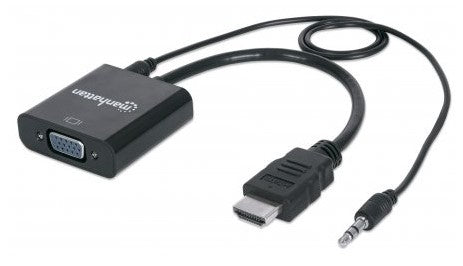 151559 Convertidor HDMI a VGA con audio - Completamente blindado para reducir fuentes de interferencia EMI y otras. 151559 Convertidor HDMI a VGA con audio - Completamente blindado para reducir fuentes de interferencia EMI y otras.